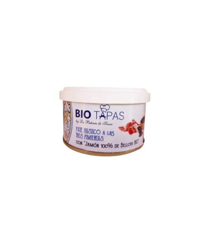 PATE BIO TRES PIMIENTAS-JAMON BELLOTA 100% 100GR.