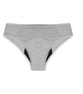 BRAGUITA MENSTRUAL ALGODON ORGANICO-BAMBU-GRIS-XS