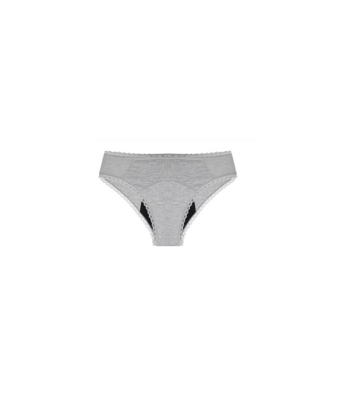 BRAGUITA MENSTRUAL ALGODON ORGANICO-BAMBU-GRIS-XS