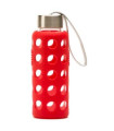 BOTELLA BOROSILICATO con silicona rojo 300ml. BBO6