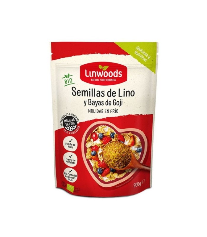 LINWOODS SEMILLAS DE LINO Y BAYAS DE GOJI MOLIDAS BIO 200 GR