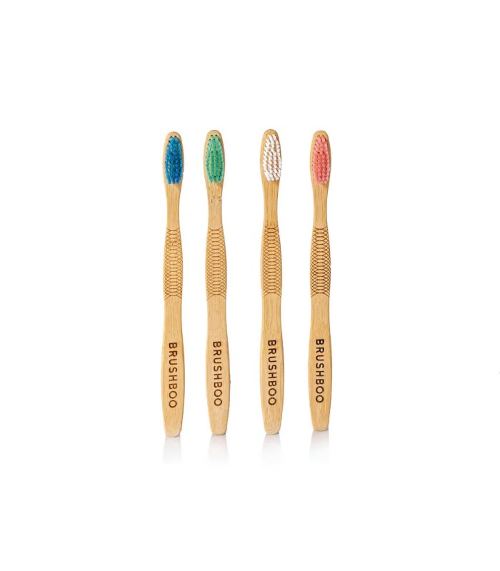 Pack 4 cepillos adulto – Azul, esmeralda, blanco y rosa