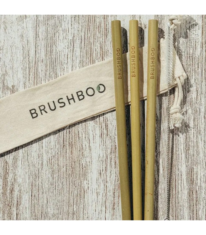 Pajitas de Bambú Reutilizables Pack x4