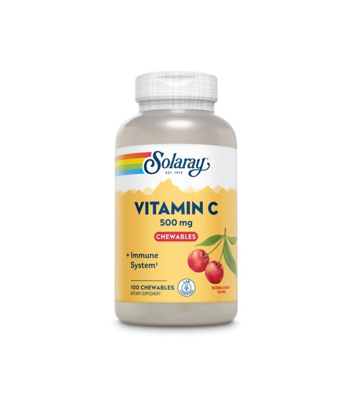 Vitamina C 500 mg - 100 comprimidos masticables vegan - sabor cereza