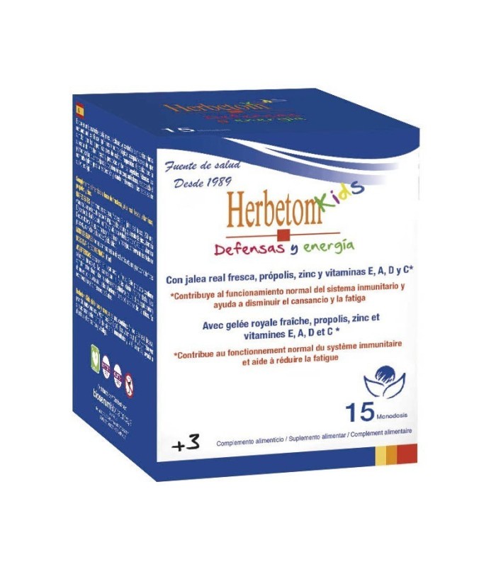 Quince jalea infantil  HERBETOM KIDS DEFENSAS Y ENERGÍAS 15 MONODOSIS
