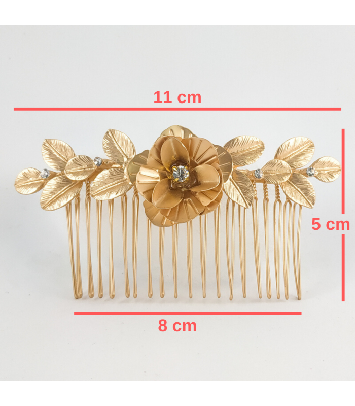 Peineta Mate Dorada/Plateada