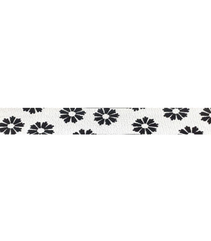 Cinta Bies Bordado Flores 25 mm