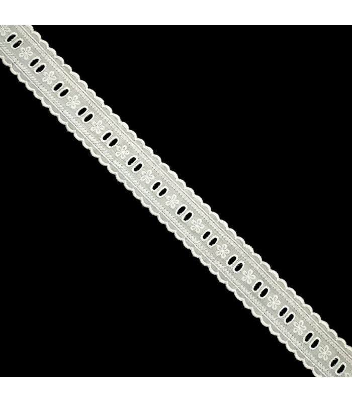 Pasacintas Bordado Blanco 3,5 cm