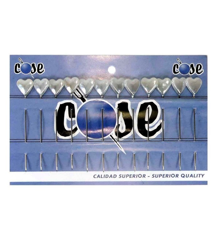 Alfileres Cabeza Corazón. Varios Colores