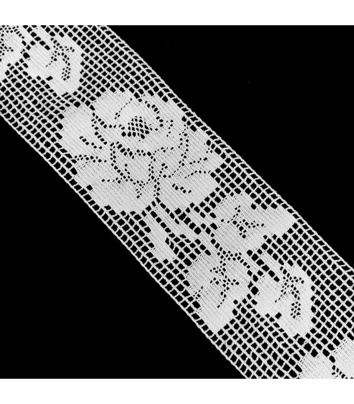 Entredos de Hilo Blanco 6,2 cm. Rosas