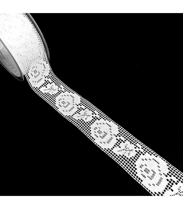 Entredos de Hilo Blanco 7 cm. Rosas