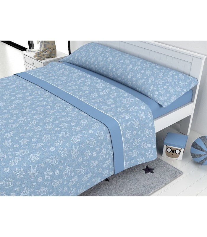 Sabana Coralina Infantil Robots Liniva Home