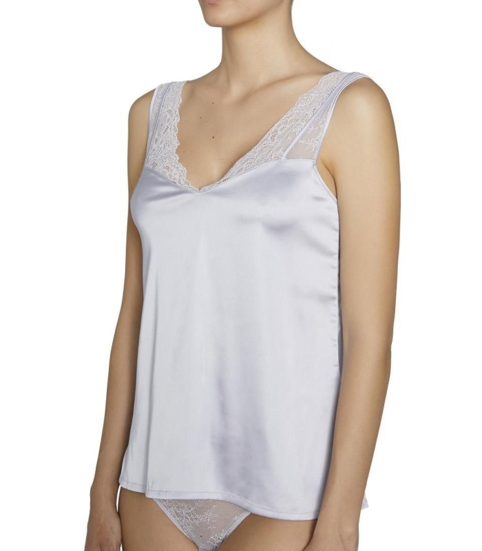 Camiseta Lencera de Mujer en Raso con Encaje