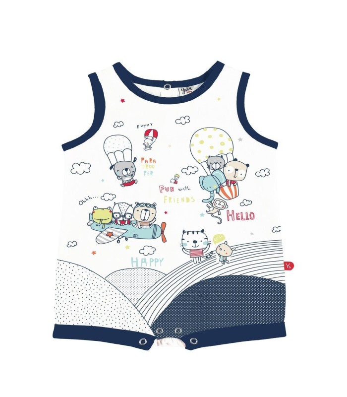 Pelele Bebé Sin Mangas "Hello" Talla 1 mes y 6 meses