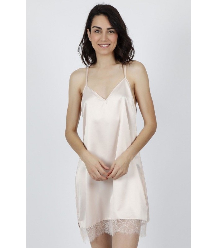 Camisola Tirantes Satín Navy&Black