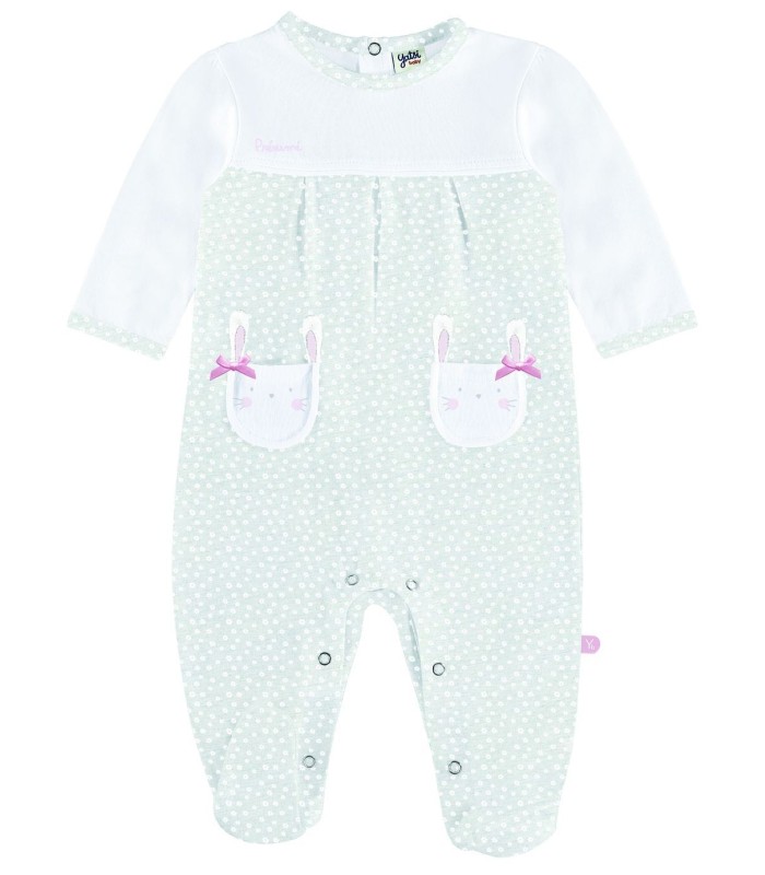 Pelele Manga Larga Fino Bordado "Bunny"