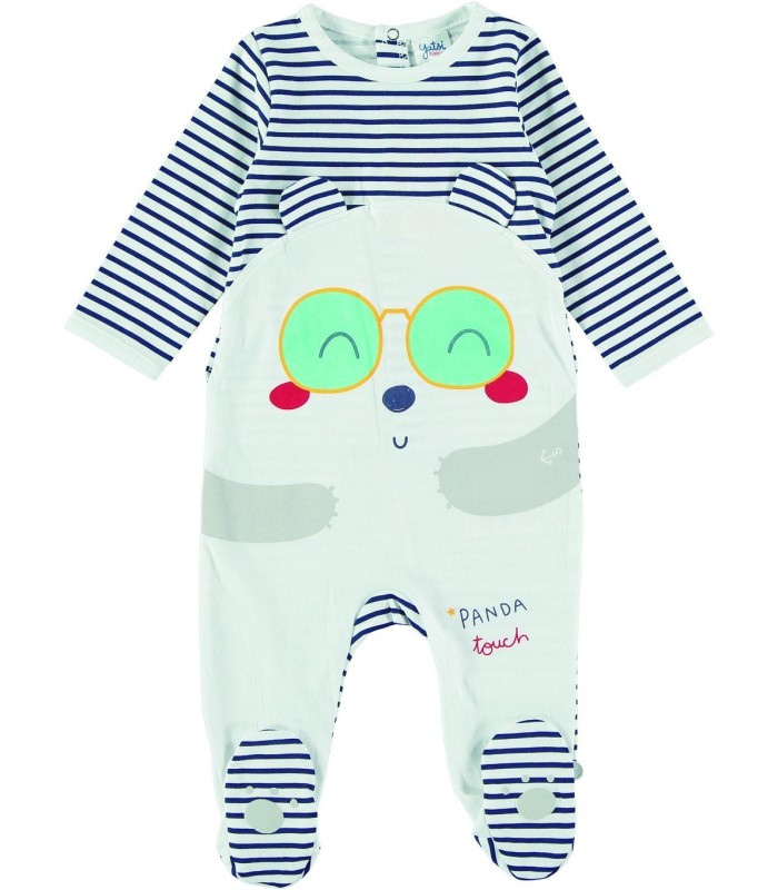 Pelele Manga Larga Fino "Panda Touch" 12 Meses