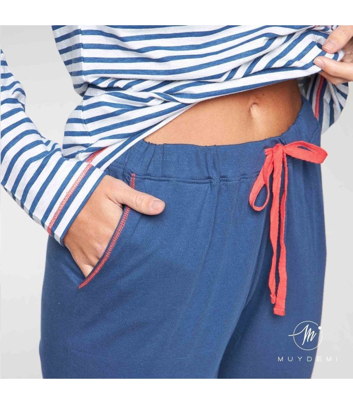 Pijama Mujer Manga Largo Fino 220004 Muydemi