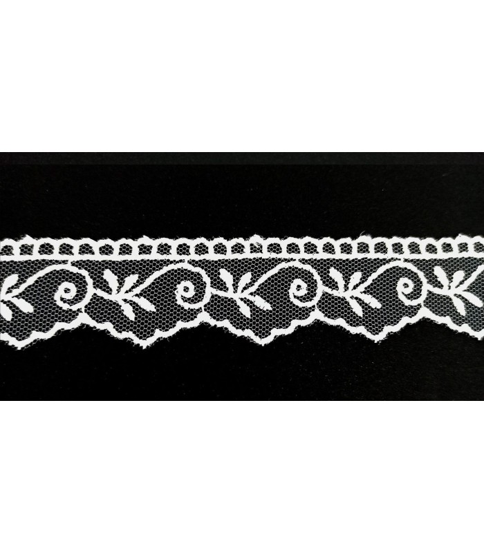 Encaje de Tul Bordado 2.5cm