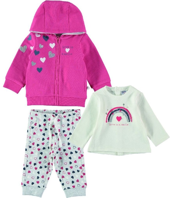 Chándal Niña Felpa 3 Piezas "LOVELY IS A SMILE"