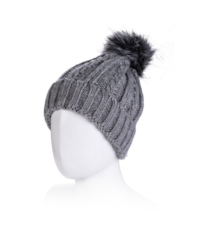Gorro Chica Ochos con Pompon de Pelo