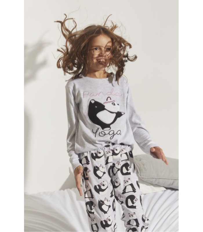 Pijama Niña Manga Larga "Panda Yoga"