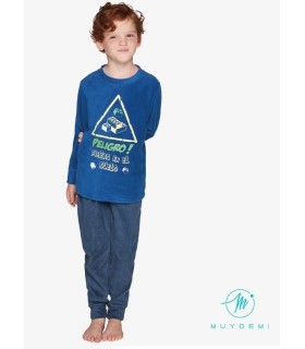 Pijama Niño Micro Polar Tres en Raya Muydemi