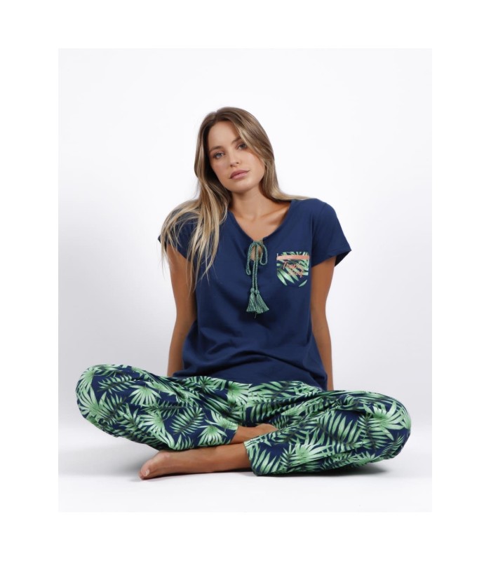 Pijama Manga Corta Tropical para Mujer