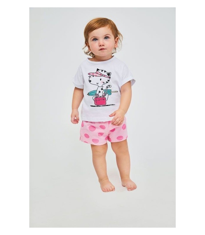 Conjunto Niña "Gatito Playa"
