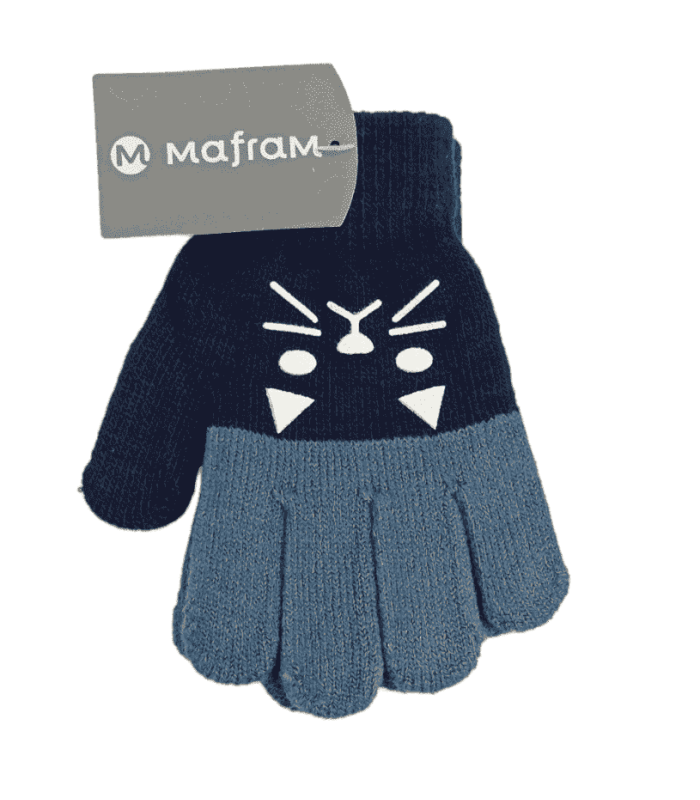 Guantes Infantiles Azul Plomo Elásticos
