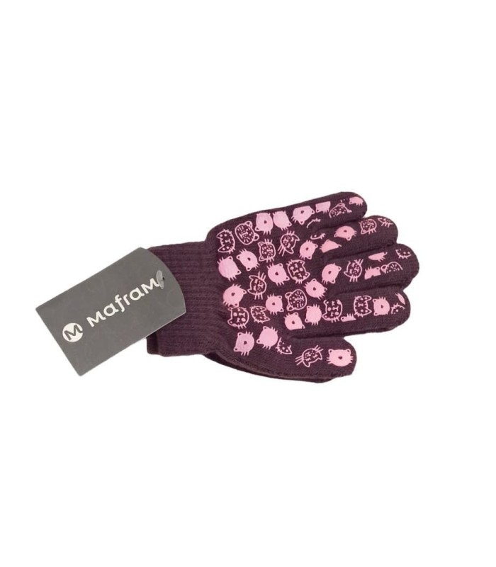 Guantes Infantiles Color Berenjena Elásticos