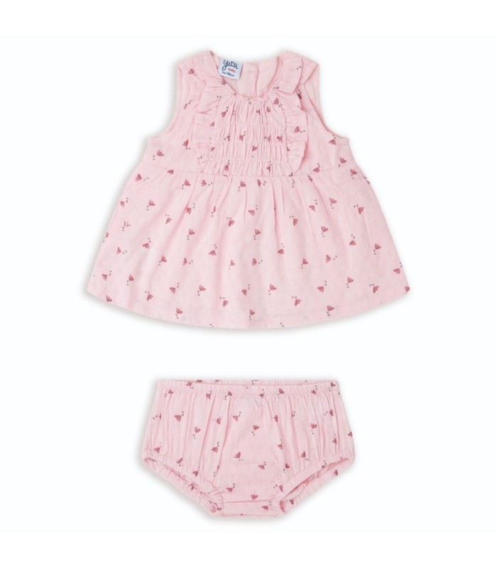 Conjunto Niña Vestido Culotte "Flor" Talla 12 y 18 Meses