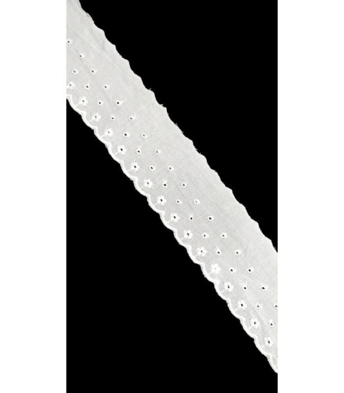 Tira Bordada Blanca 4 Cm Floral