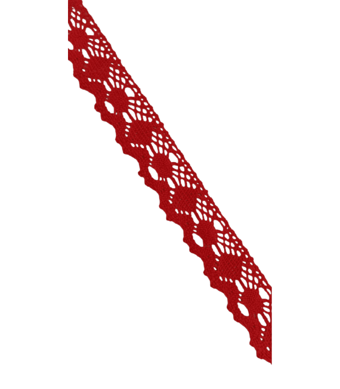 Encaje Bolillo Rojo 2.5 cm