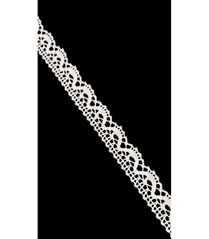 Encaje de Bolillo Blanco de 1.5cm