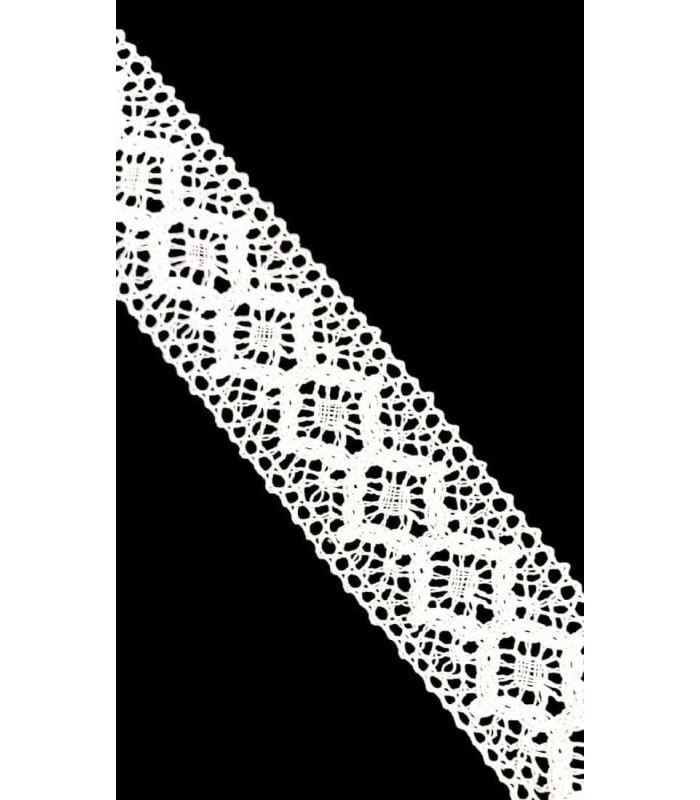 Entredós Encaje de Bolillo Blanco 4.5cm