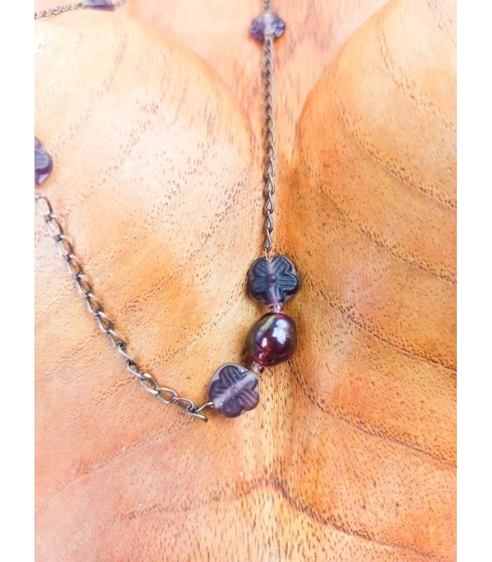 Collar Cadena Granate para Mujer