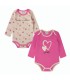 Pack 2 Body Niña "Love" - Rosa y Gris, Tallas 1 a 24 Meses