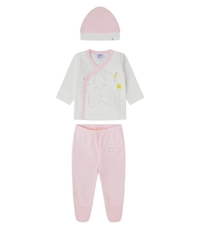 Conjunto Jubón y Polaina con Gorro "Stars" - Rosa