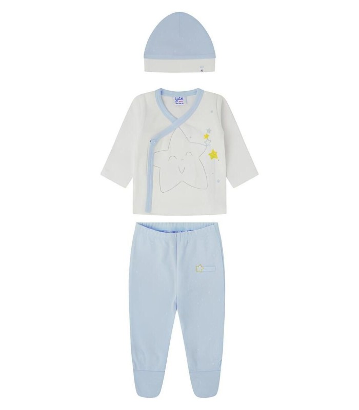 Conjunto Jubón y Polaina con Gorro "Stars" - Celeste