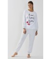 Pijama Mujer Tundosado "Bed, I Love You" 23208954 Diassi