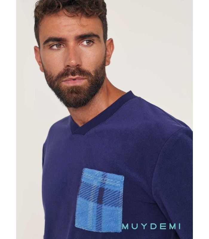 Pijama Hombre Micro Polar "Blue Forest" 370205 Muydemi