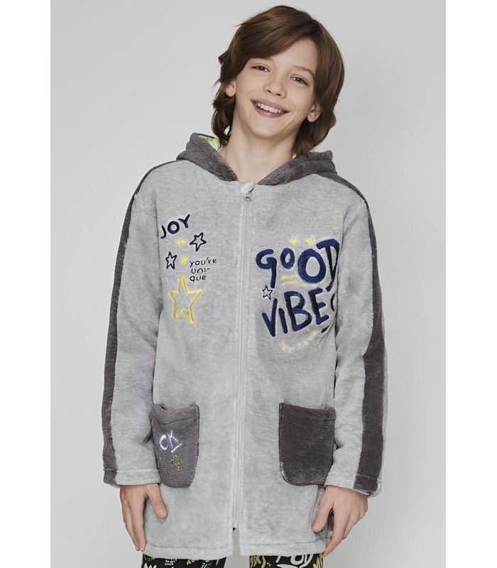 Bata Niño Coralina con Cremallera y Capucha "Good Vibes" 23208404 Tobogán Talla 16