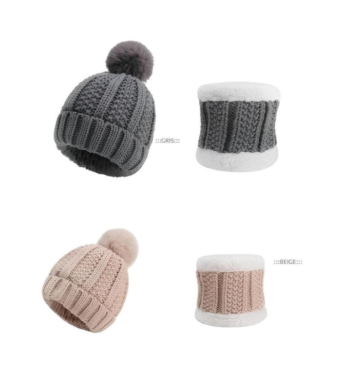 Conjunto Bebé Gorro y Cuello Forrado