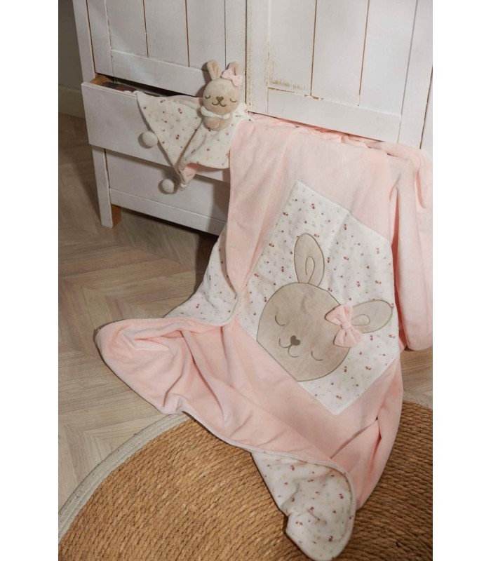 Conjunto Bebé Manta y Doudou Rosa 24332 Ysabel Mora