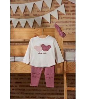 Conjunto Bebé 3 Piezas 25340 Ysabel Mora - Blusa, Pantalón y Diadema