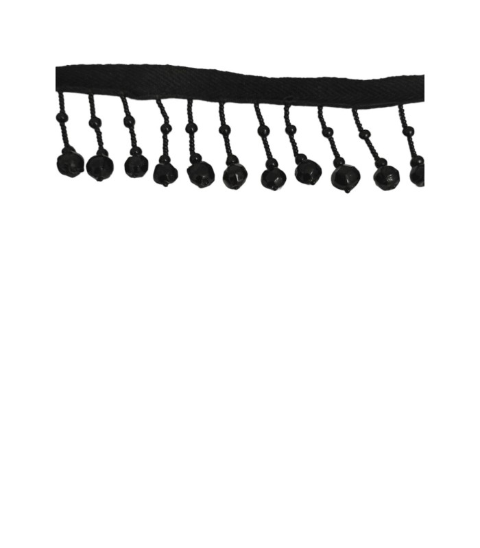 Pasamanería Flecos de Pedrería Negra