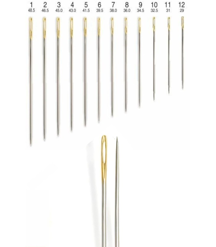 Agujas Coser a Mano, Agujas Ojo Largo Dorado 04306 Nadel
