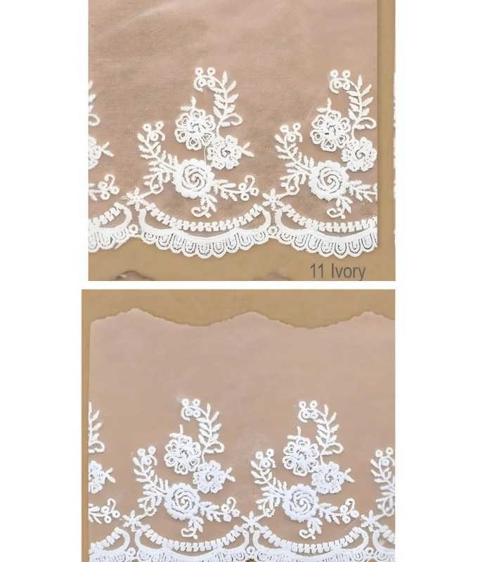 Encaje deTul Bordado 9 Cm de Ancho