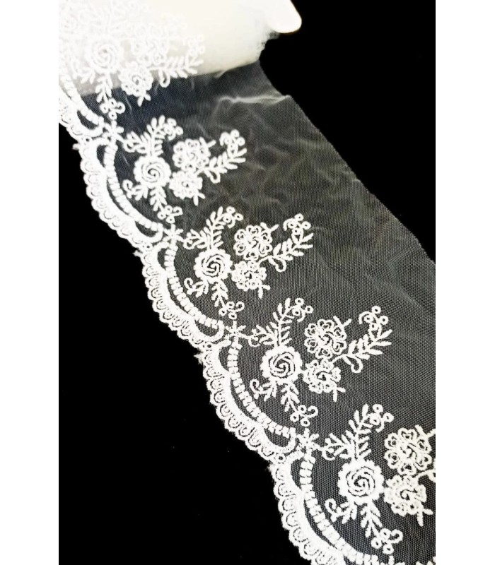 Encaje deTul Bordado 9 Cm de Ancho